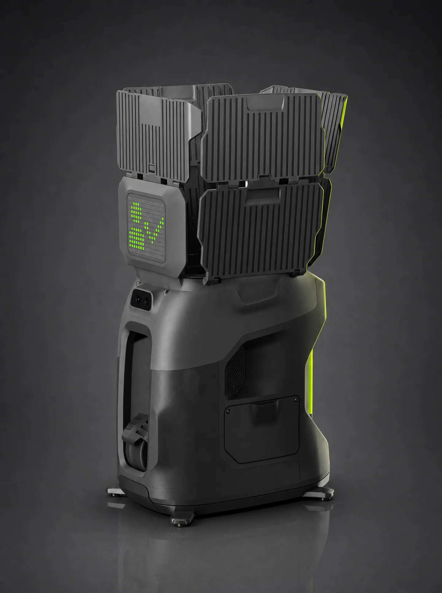 Tenniix tennis robot studio cut-out in Jet Black