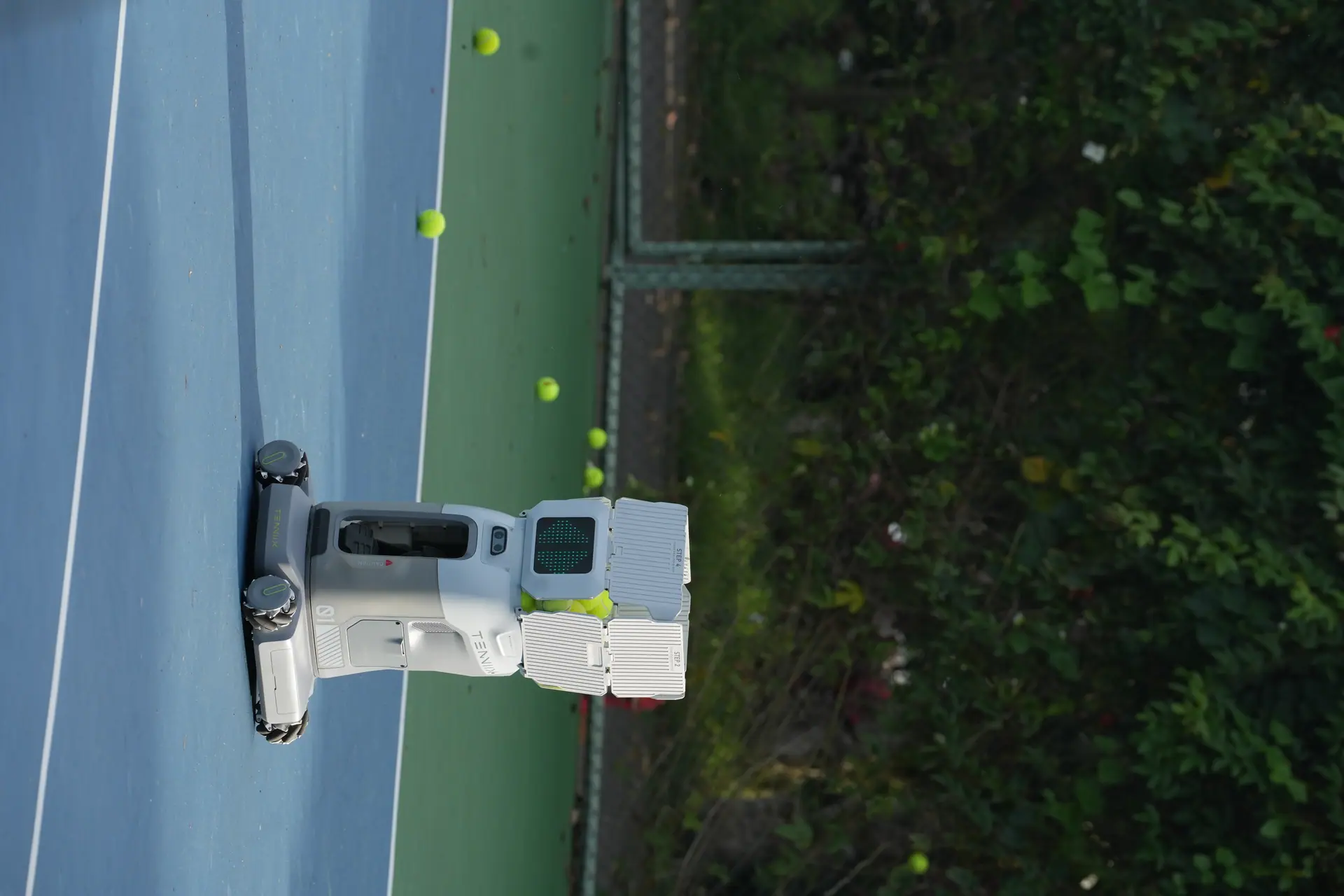 Scattered tennis balls and the device on a deserted court – training is going nowhere.